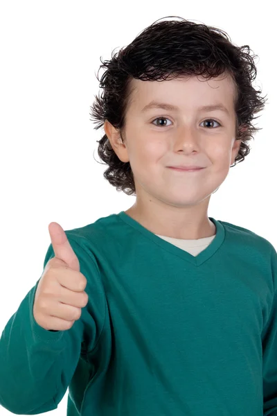 Criança feliz dizendo Ok — Fotografia de Stock