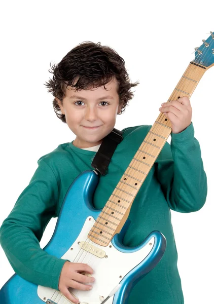 Junge mit E-Gitarre — Stockfoto
