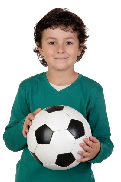 Entzückender Junge mit einem Ball — Stockfoto