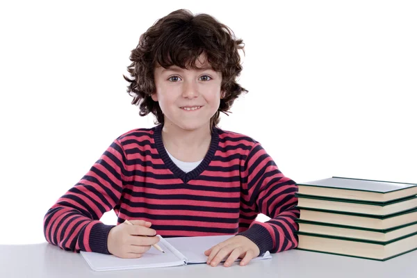 Liebenswerter Junge studiert — Stockfoto