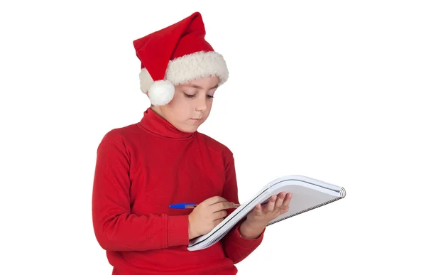Όμορφο παιδί εγγράφως επιστολή του Χριστούγεννα — Φωτογραφία Αρχείου
