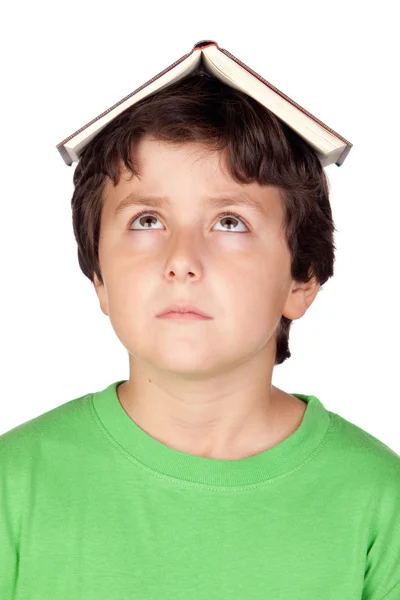Uczeń dziecka z książką — Zdjęcie stockowe