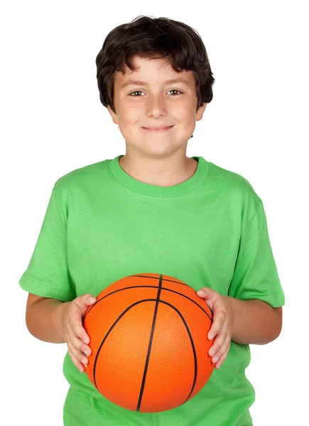 Krásné dítě s košíkovou — Stock fotografie