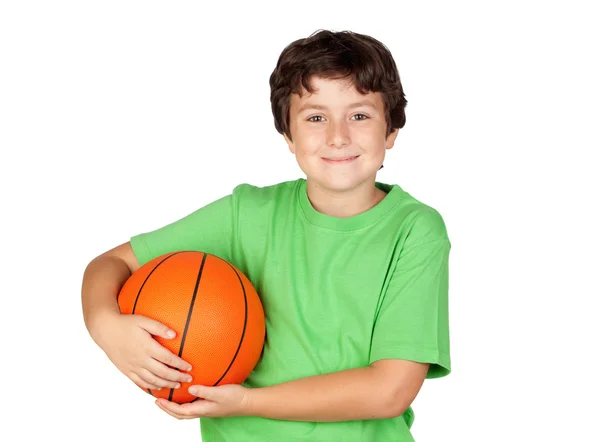 バスケット ボールと美しい子 — ストック写真