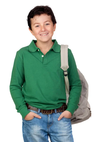 Schattig student gekleed in groen — Stockfoto