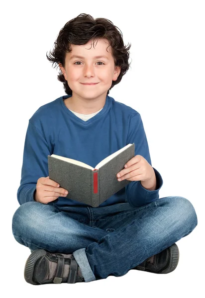 Diák egy könyv gyerekkel — Stock Fotó