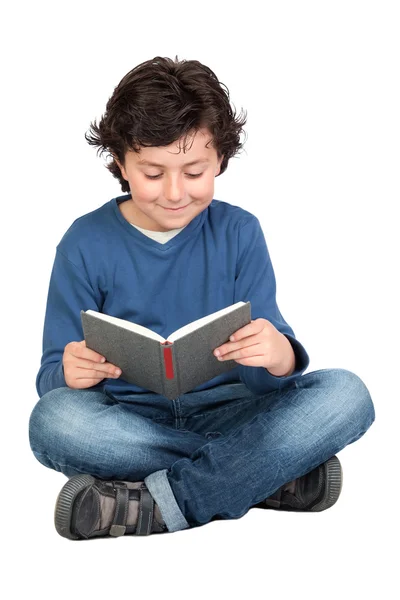 Diák egy könyv gyerekkel — Stock Fotó