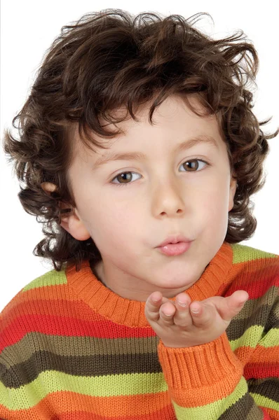 Bedårande barn skickar en puss — Stockfoto