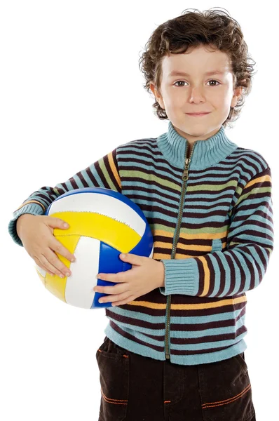 Boy with a ball of football — Stock Photo, Image