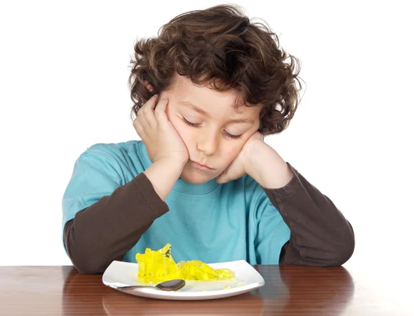 Criança comendo chato — Fotografia de Stock