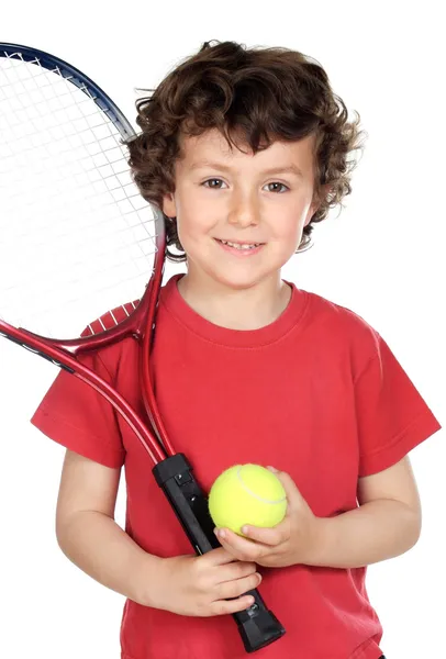 Niño con raqueta —  Fotos de Stock