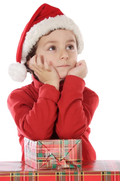 Αξιολάτρευτο παιδί στα Χριστούγεννα — Φωτογραφία Αρχείου