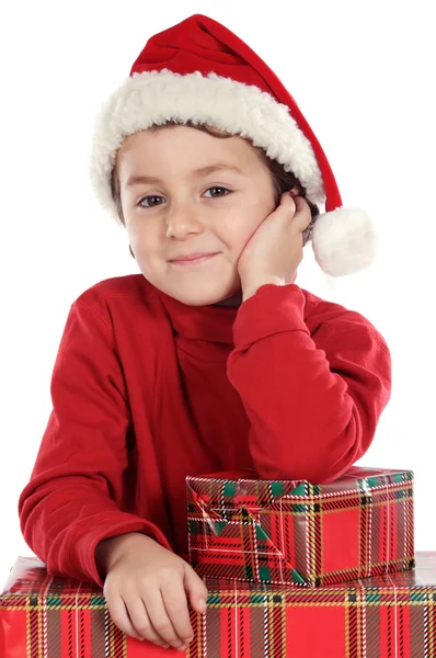 Очаровательный мальчик на Рождество — стоковое фото