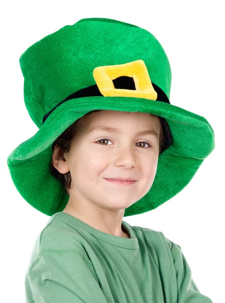 Child whit hat of Saint Patricks — Stock Photo, Image