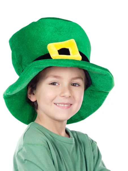 Dítě drobet klobouk svatého patricks — Stock fotografie