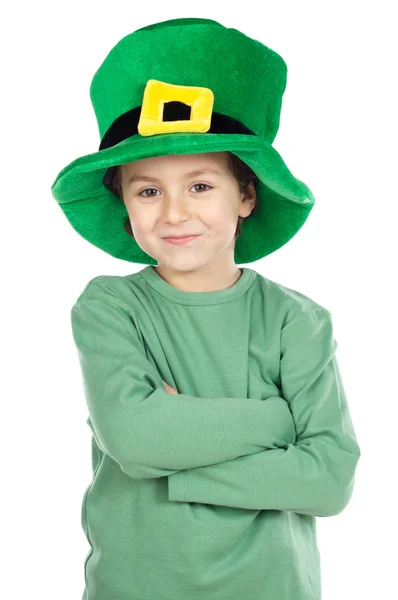 Παιδί με πράσινο καπέλο — Φωτογραφία Αρχείου