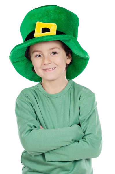 Niño whit hat de Saint Patricks — Foto de Stock