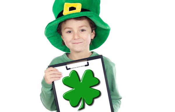Child whit hat of Saint Patricks — Stock Photo, Image