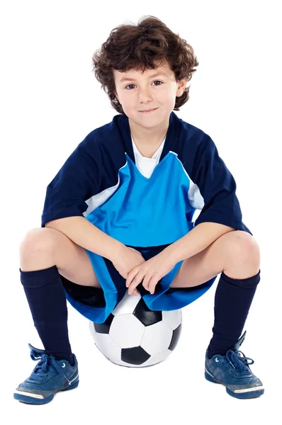 Dítě s fotbalovým míčem — Stock fotografie