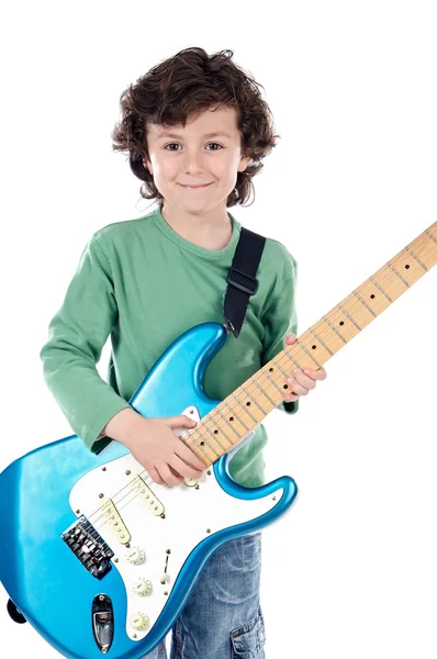 Junge mit E-Gitarre — Stockfoto