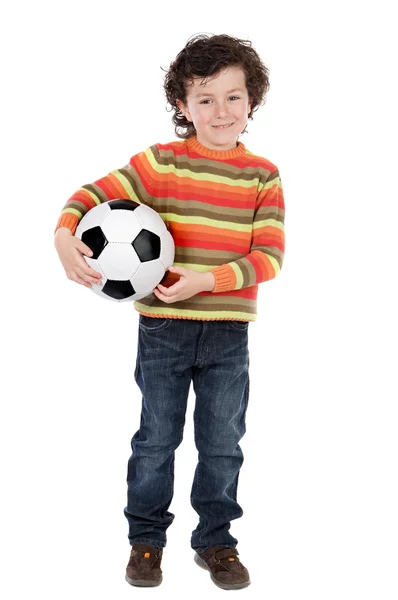 Dziecko z piłki nożnej — Zdjęcie stockowe