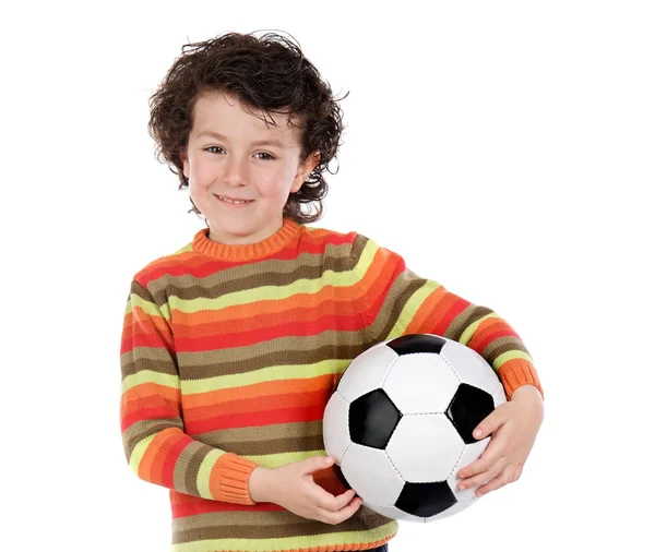 Enfant avec ballon de football — Photo