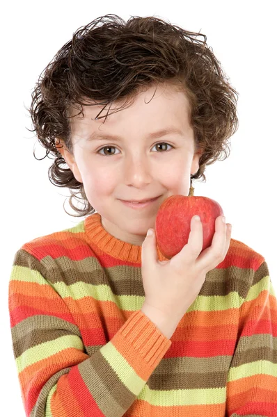 Niño whit apple — Foto de Stock