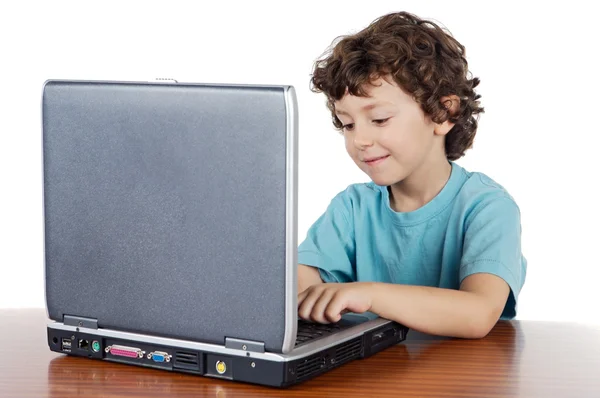 Child whit laptop — Stock Photo, Image