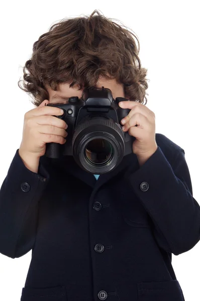 Rapaz a tirar fotos — Fotografia de Stock