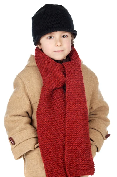 Sevimli çocuk giydir kış için — Stok fotoğraf