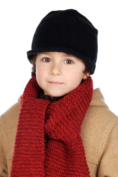 冬のための愛らしい少年ドレスアップ — ストック写真