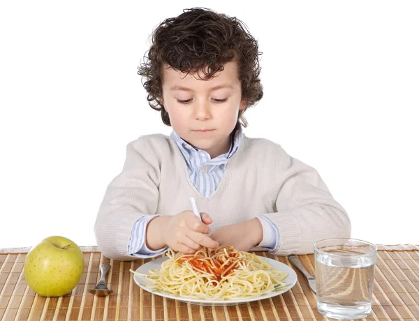 Adorabile bambino affamato al momento di mangiare — Foto Stock