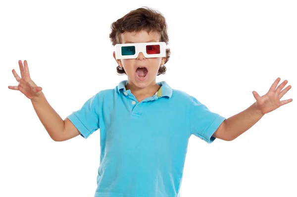 Dítě drobet 3d brýle — Stock fotografie
