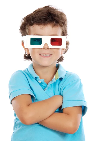 Criança com óculos 3d — Fotografia de Stock