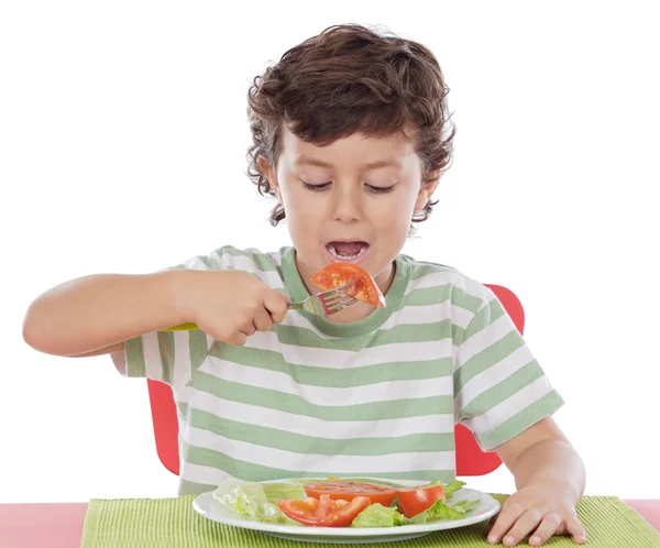 Healthy child eating — Stock Photo, Image