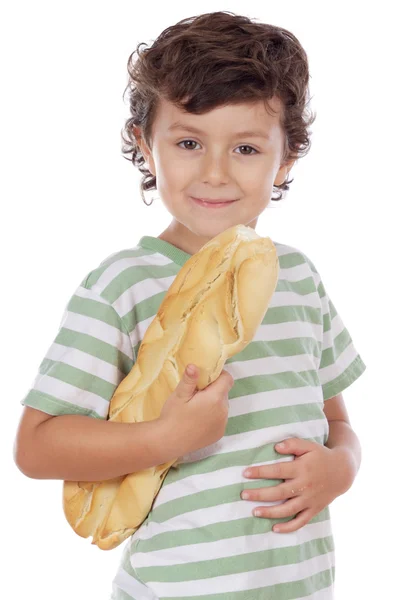 Kind met brood — Stockfoto