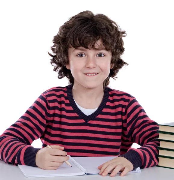 Schattige jongen studeren — Stockfoto