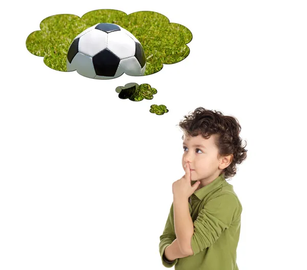 stock image Adorable boy thinking