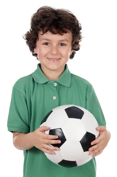 可爱男孩与球 — 图库照片