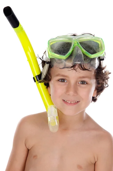 Kind met duikbril — Stockfoto