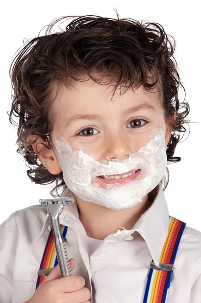 Sevimli çocuk tıraş — Stok fotoğraf