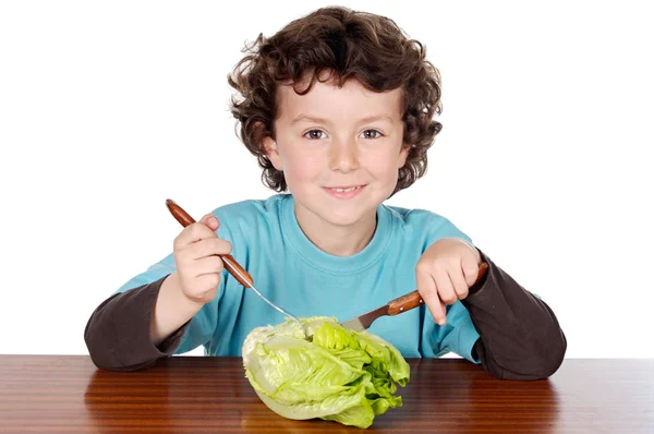 Healthy child eating — Stock Photo, Image