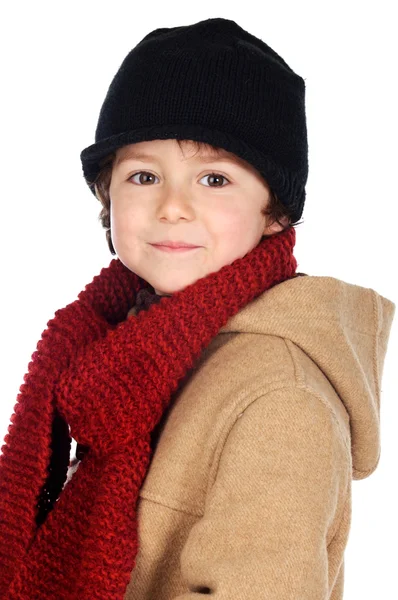 Bedårande pojke klänning för vintern — Stockfoto