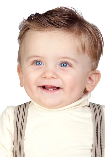 Hermoso bebé rubio con ojos azules — Foto de Stock