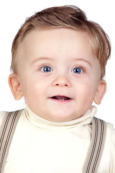 蓝眼睛的美丽金发婴儿 — 图库照片
