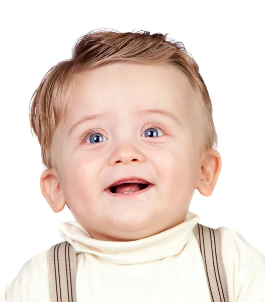 Hermoso bebé rubio con ojos azules —  Fotos de Stock