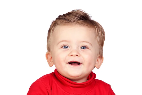 Schönes blondes Baby mit blauen Augen — Stockfoto