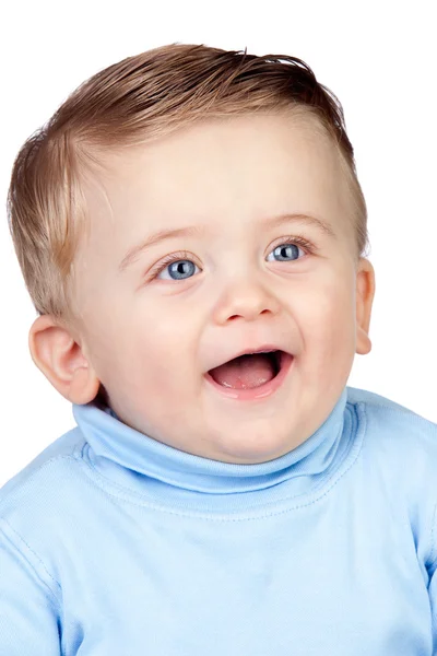 Bellissimo bambino biondo con gli occhi blu — Foto Stock