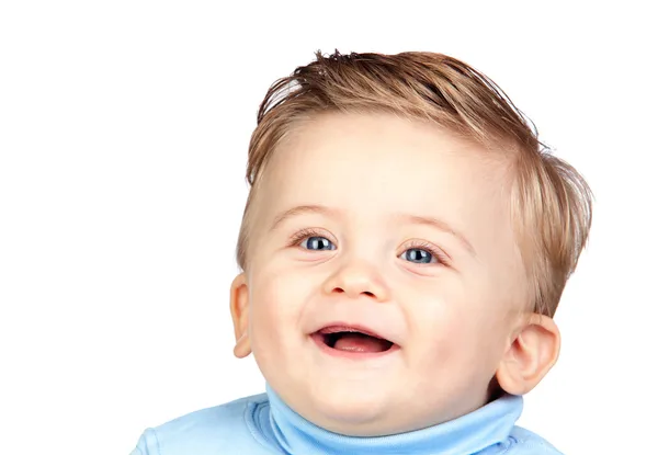 Krásné blonďaté dítě s modrýma očima — Stock fotografie