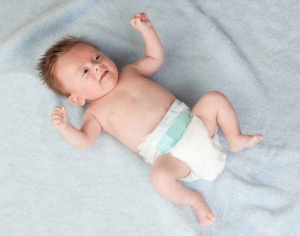 Beautiful blond baby smiling — Stock Photo, Image